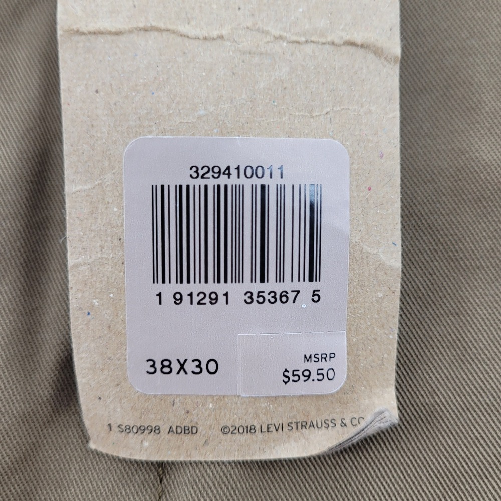 Levi's 502 Regular Taper Chinos Mens 38x30 Brown Stretch Sits Below Waist NEW - Picture 9 of 9